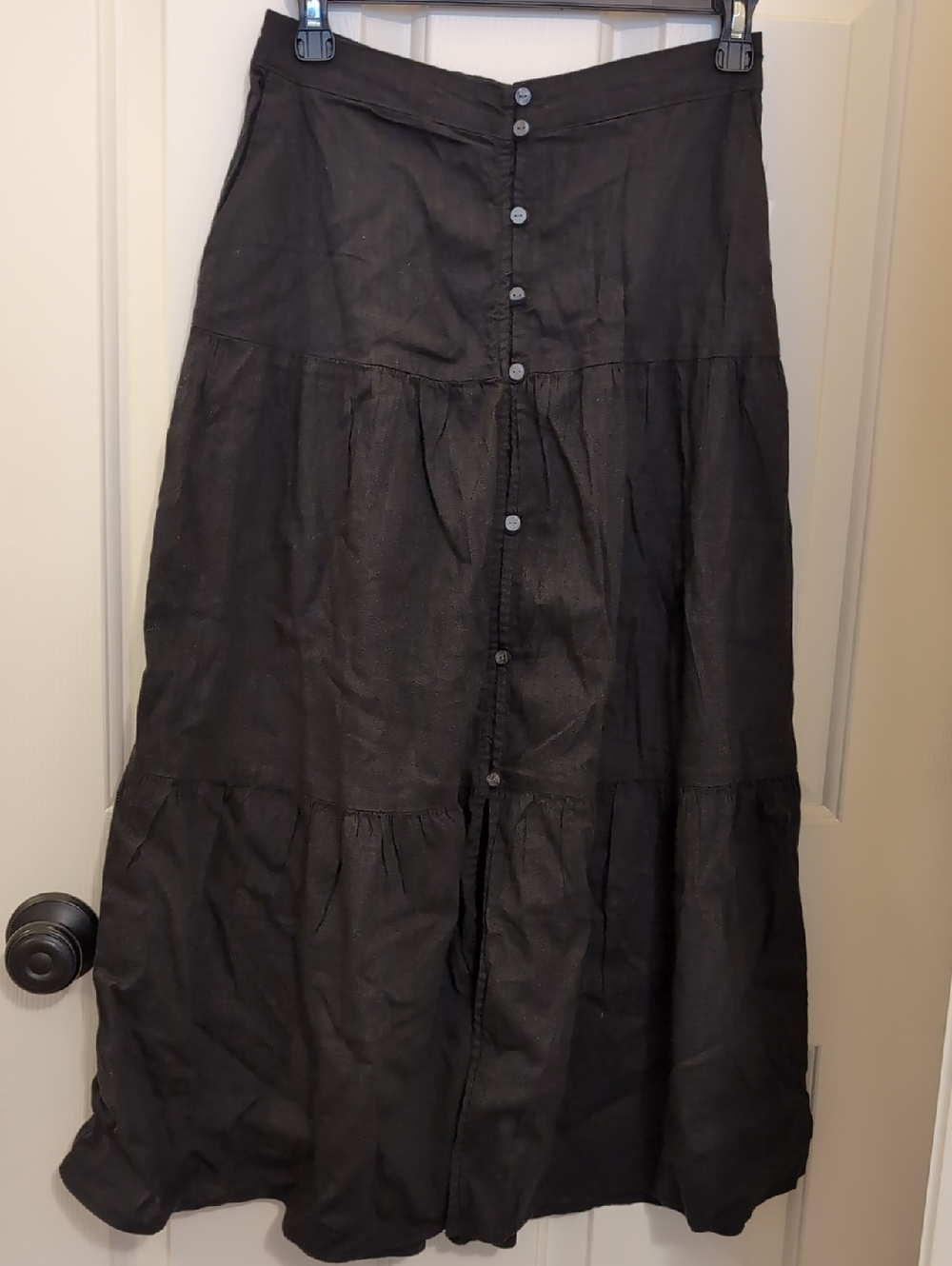 NWT Old Navy Black Tiered Button-Front Maxi Skirt